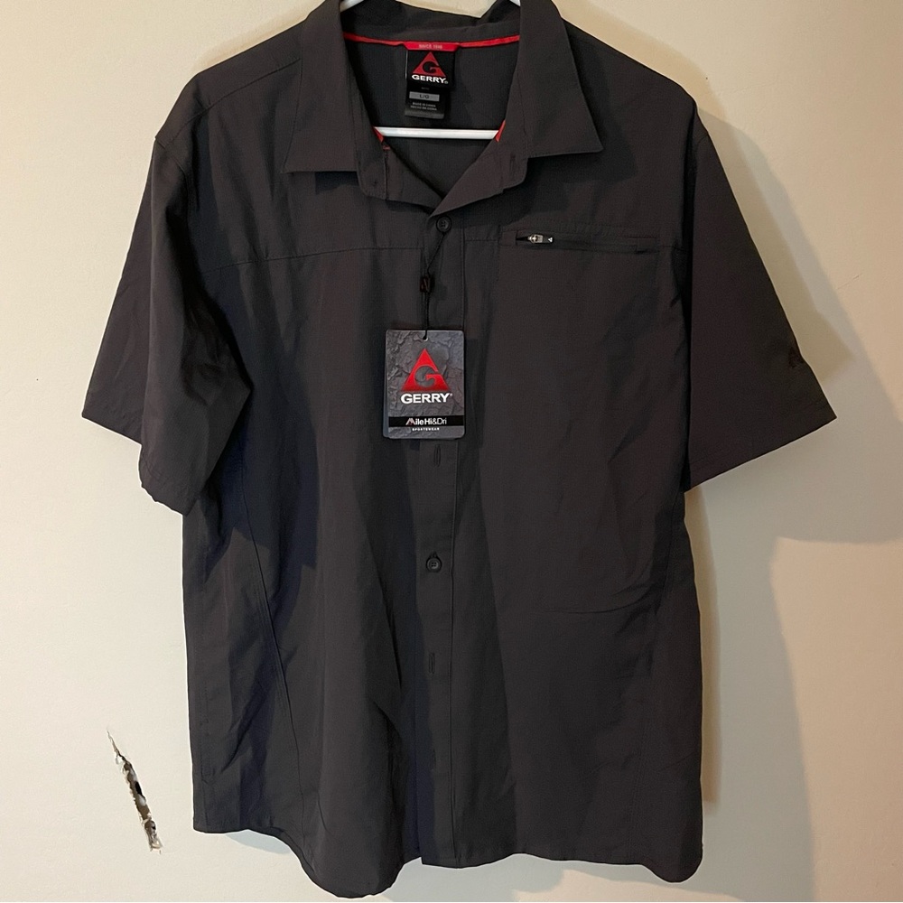 Gerry Men's Woven Shirt Button Up Outdoor Hiking Camping Size Lg